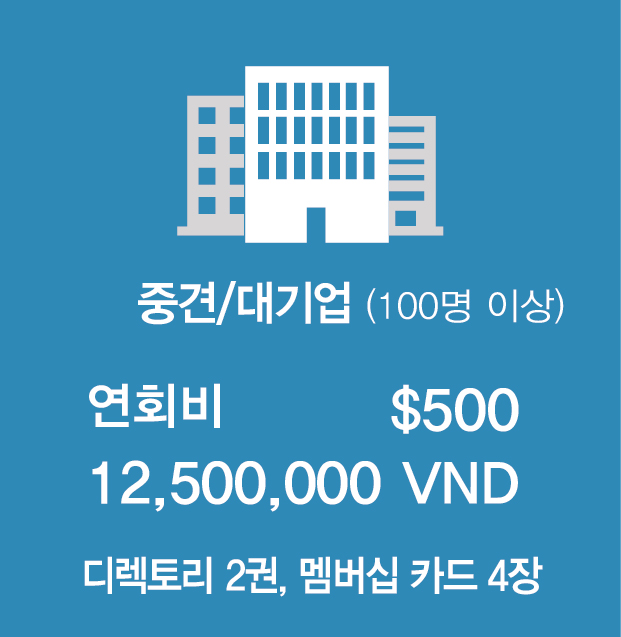 개인기업(3명 이하) 가입비:$100 / 연회비:$100